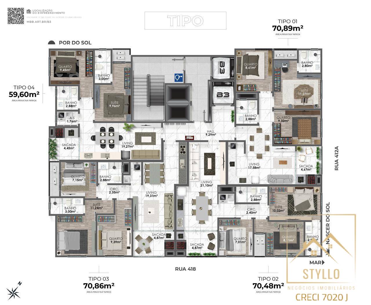 Apartamento, 3 quartos, 70 m² - Foto 3